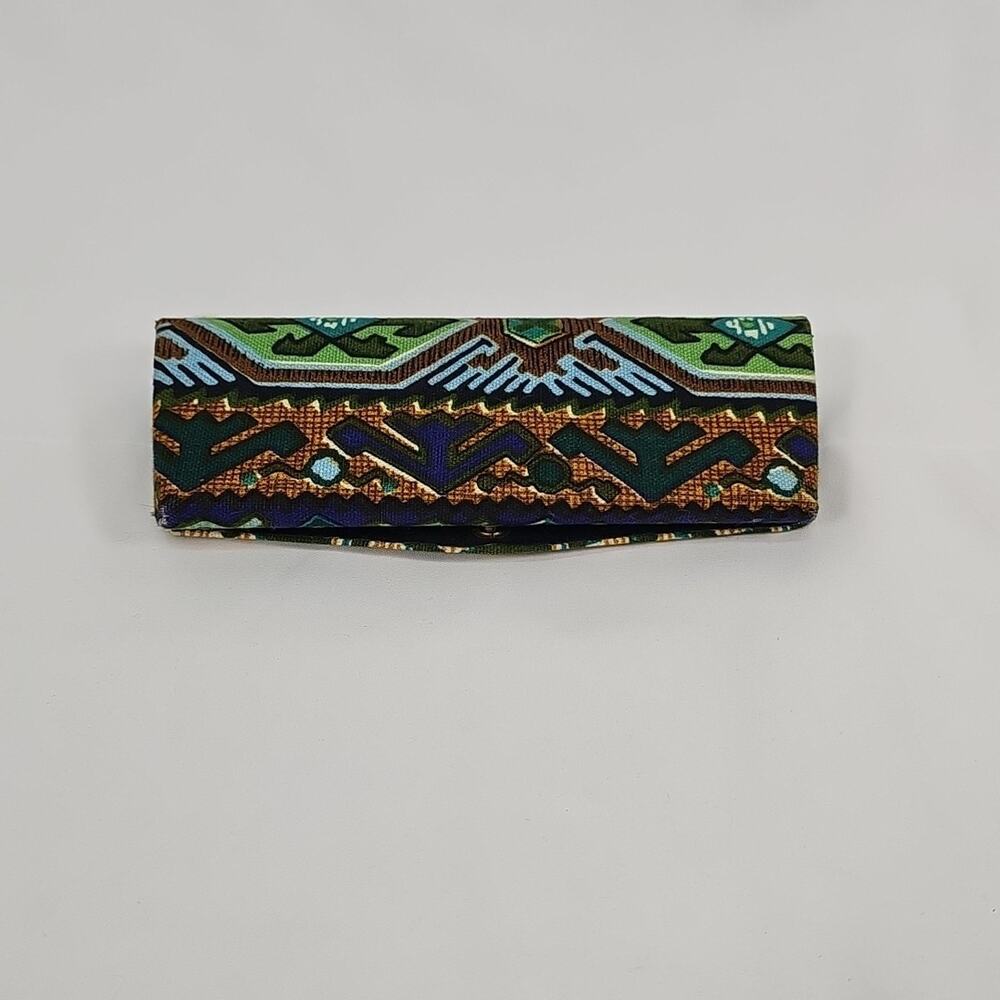 Vintage Eyeglass Case 1960's Mod MCM Retro Hard Shell Snap Tribal Pattern? - Picture 5 of 11